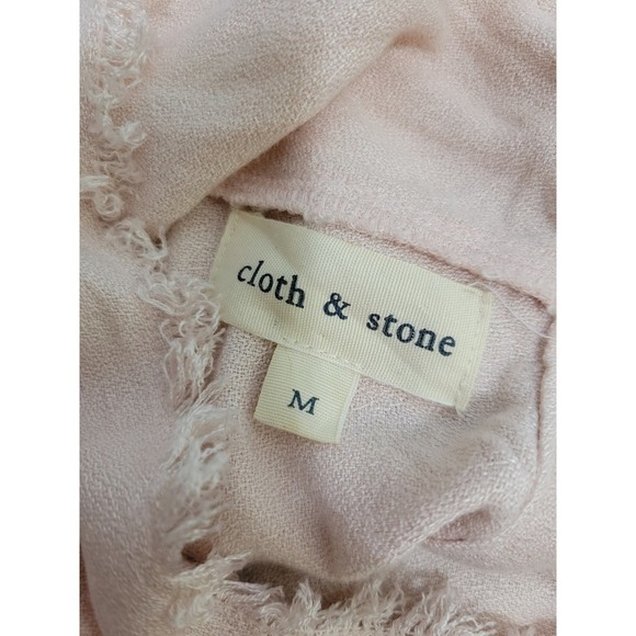 Cloth & Stone Frayed Edge Button Down Back Long Sleeve Top Size Medium - Picture 8 of 9